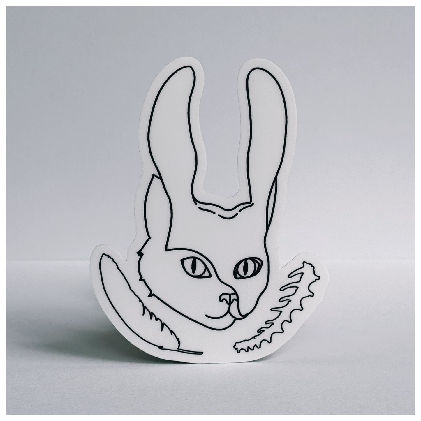Stray Margins Mascot — Black & White Vinyl Sticker