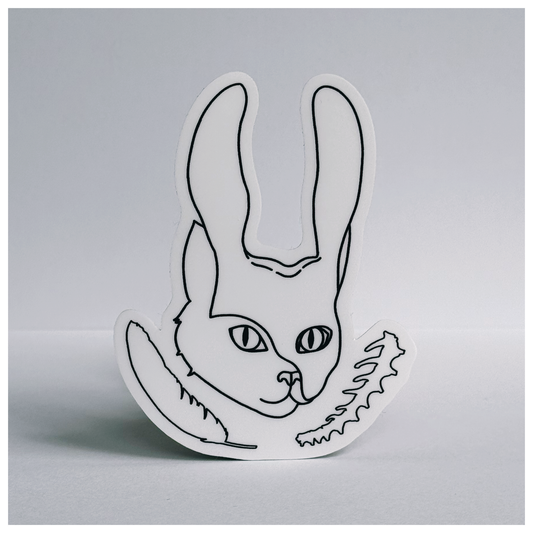 Stray Margins Mascot — Black & White Vinyl Sticker